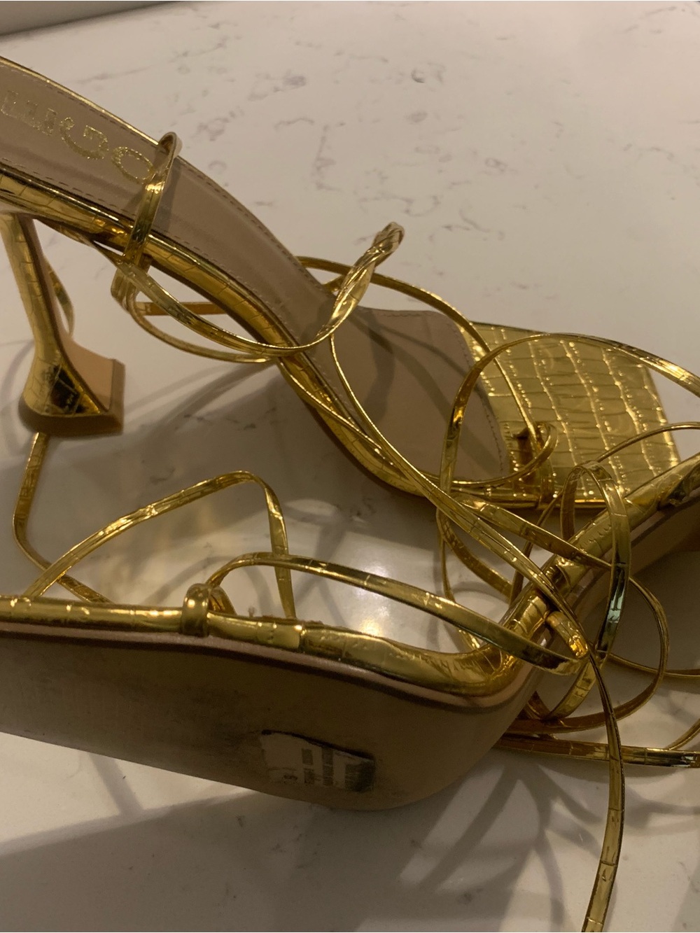 Ego official Gold Strappy Block Heel Sandals - Picture 4 of 4